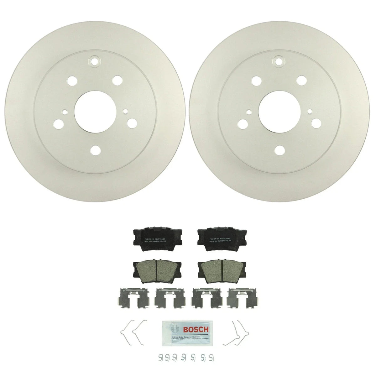 Bosch Rear Quietcast Rotors & Ceramic Disc Brake Pad Kit for Lexus H250h (2012)