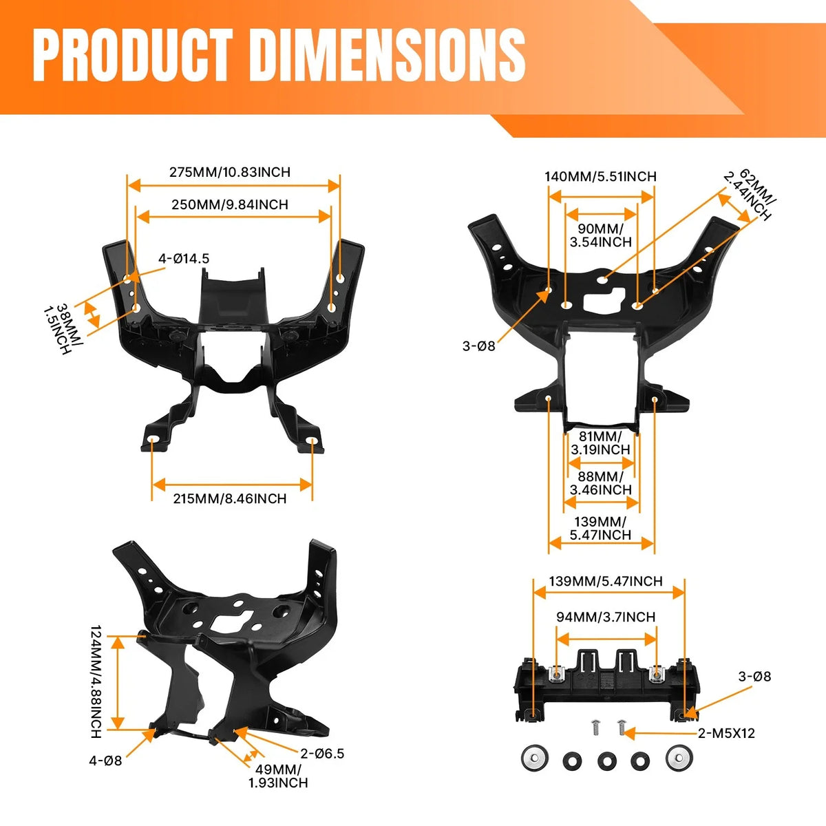 Front Upper Fairing Stay Bracket for BMW M1000RR (2021–2023) & S1000RR (2019–2025)