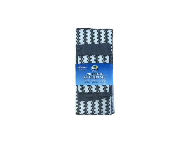 Set of 2 Dark Grey Microfibre Kitchen Towels for Caravan (HW4033)
