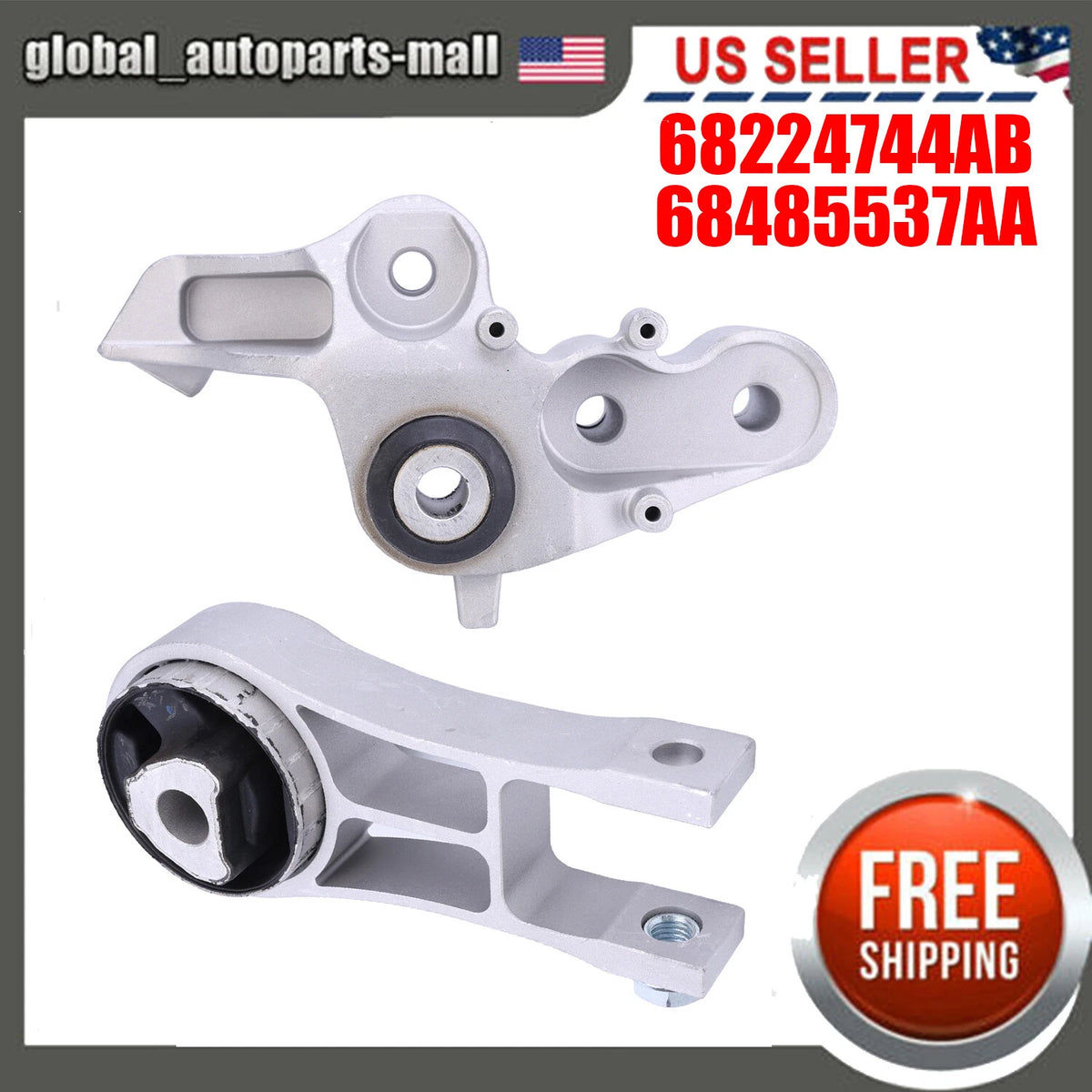 2X Rear Engine Mount & Torque Strut Mount for Chrysler Pacifica (2017–2024)