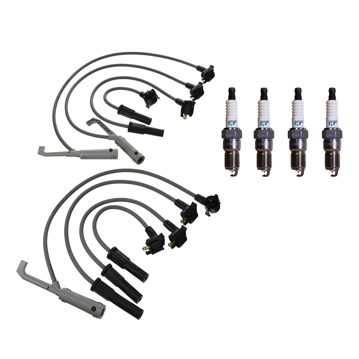 Denso 8mm Wire Set & 4 Iridium TT Spark Plugs for Mazda B2300 (1994–2006)