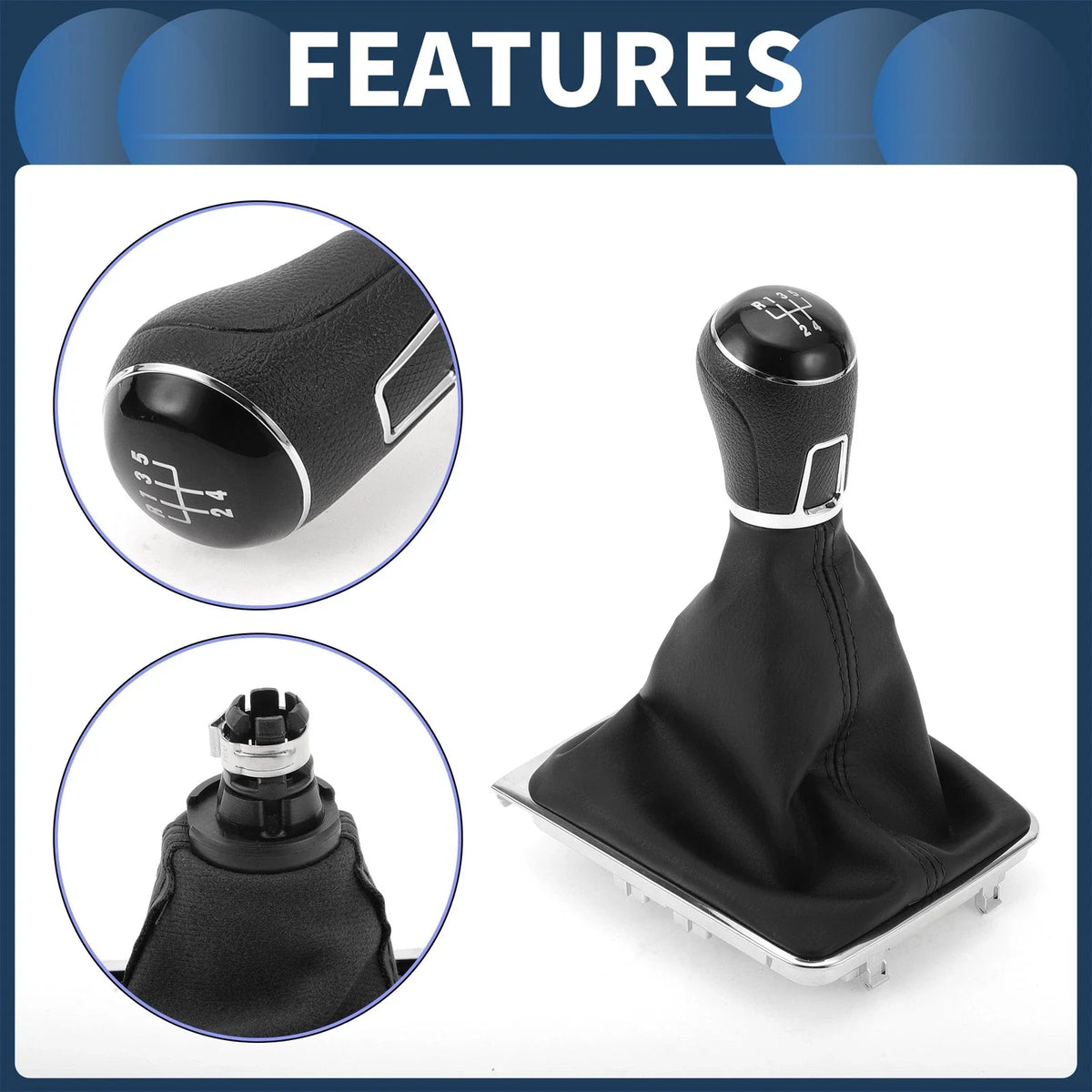 5 Speed Gear Shifter Knob with Cover No. 3AA711113A for VW Passat (2013–2021)