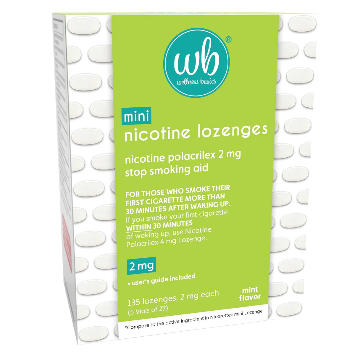 Wellness Basics Mini Nicotine Lozenge 2mg - 135 Count (Pack of 1)