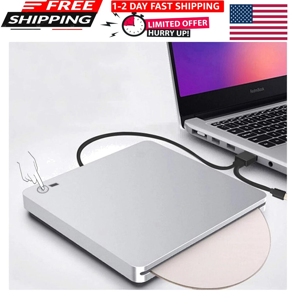 External 3D Blu Ray DVD Drive for USB 3.0 and Type-C (No specific years/models)