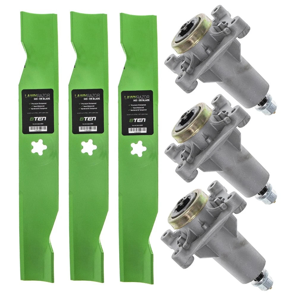 Mower Blades & Spindles Kit for Jonsered YT48 (532193920, 575938201)