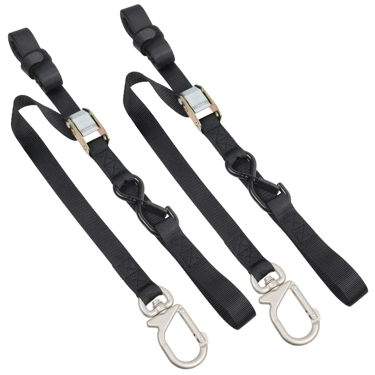 2X Motorcycle Tie Down Straps 1.1"×8' with Swivel Carabiner Hook