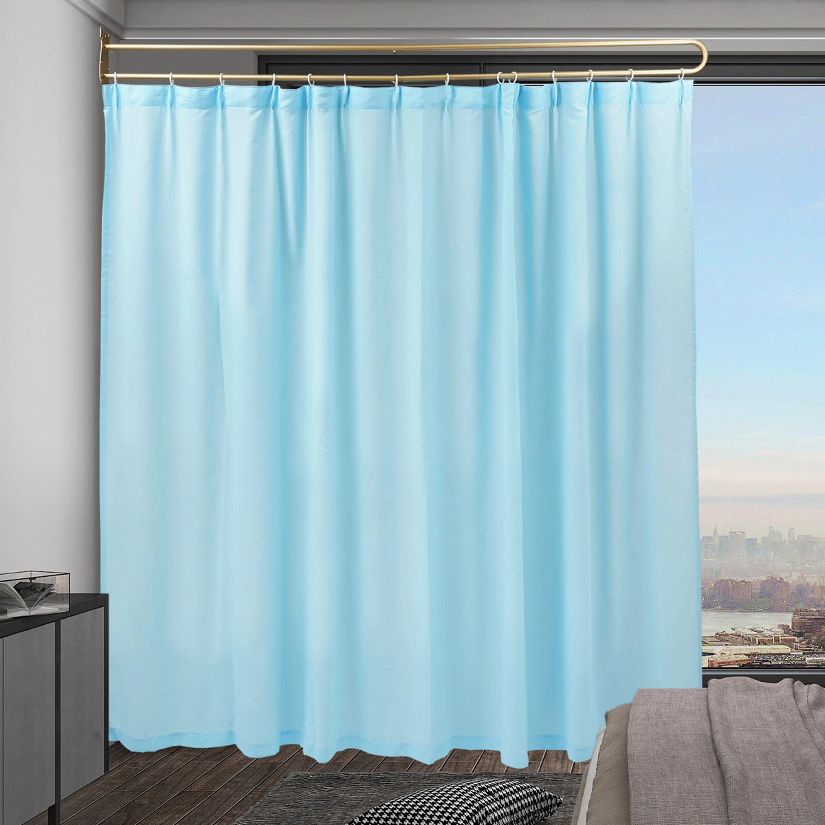 U-Shape Room Divider Curtain for Privacy Protection (200cm)