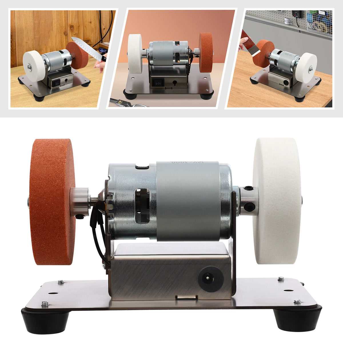 Electric Benchtop Grind Sander Adjustable Variable Speed Machine