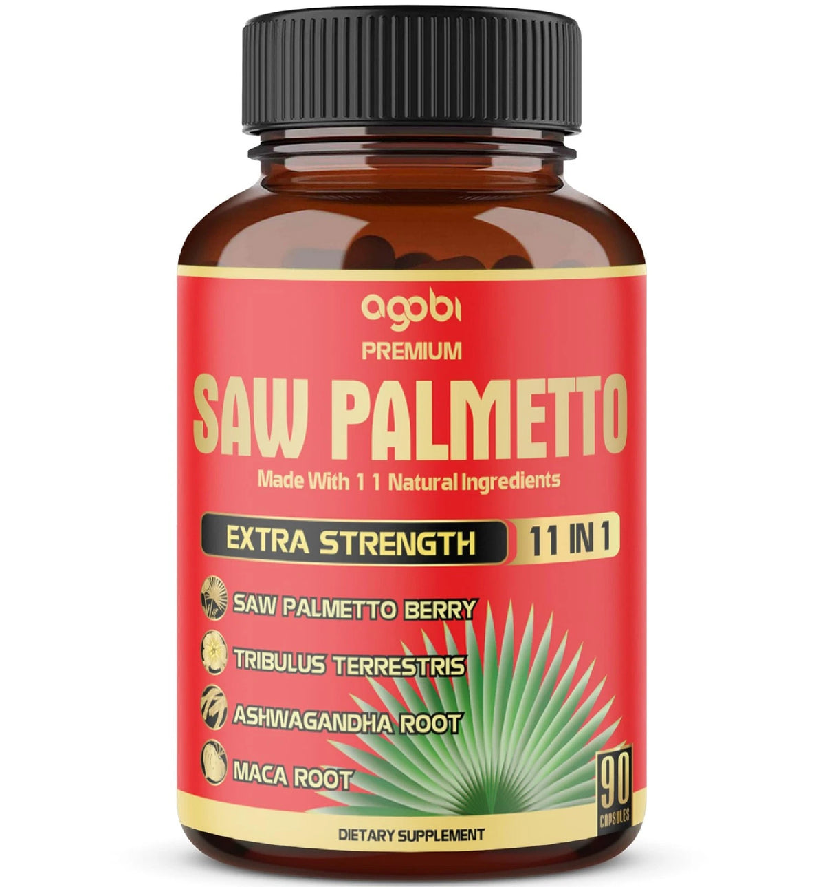 Premium Saw Palmetto Capsules 90 Count (Pack of 1)