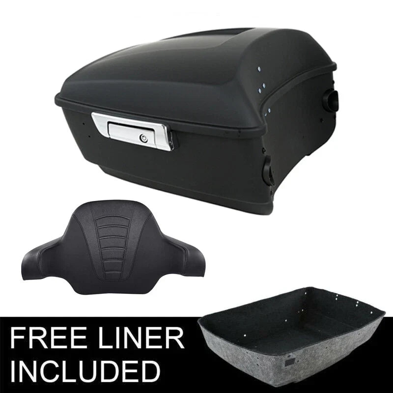 Matte Black King Trunk Backrest for Harley Touring Road Glide (2014–2026)