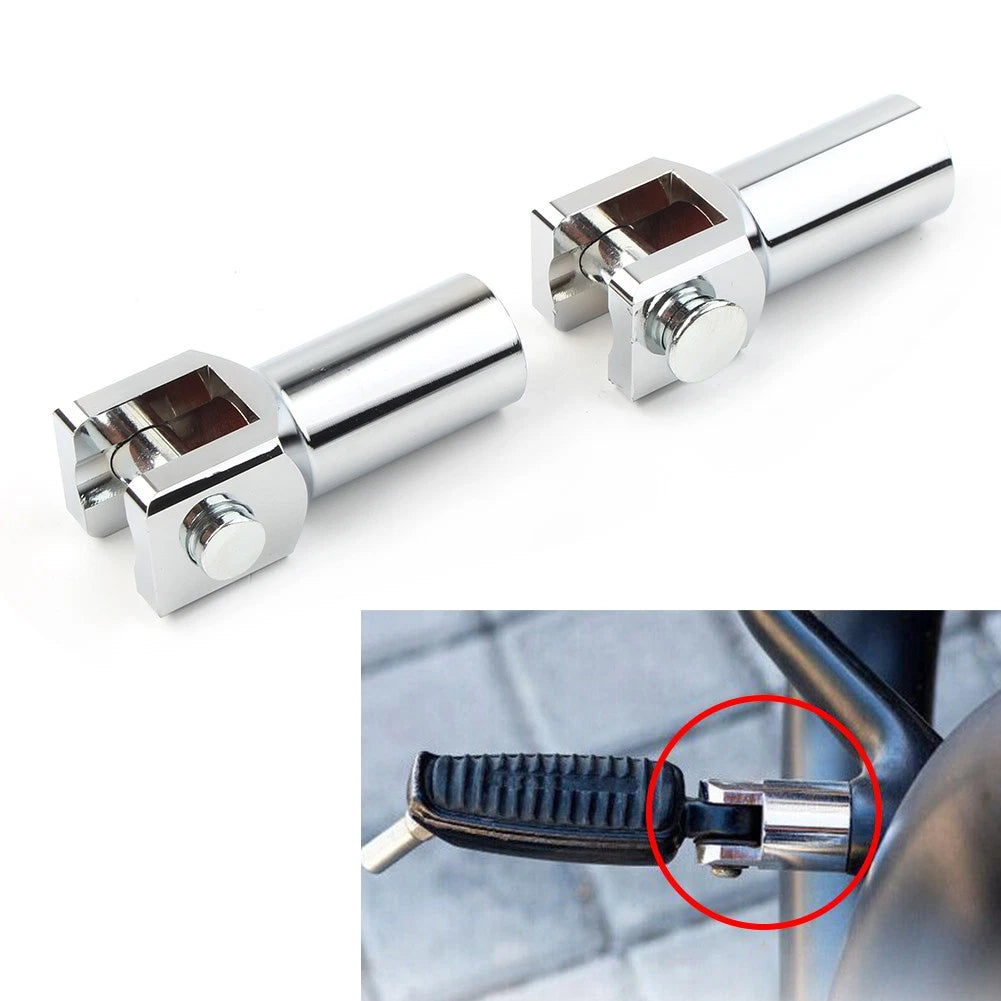 Silver Rear Footrest Pegs Support Mount Bracket for Harley (2000–2018)