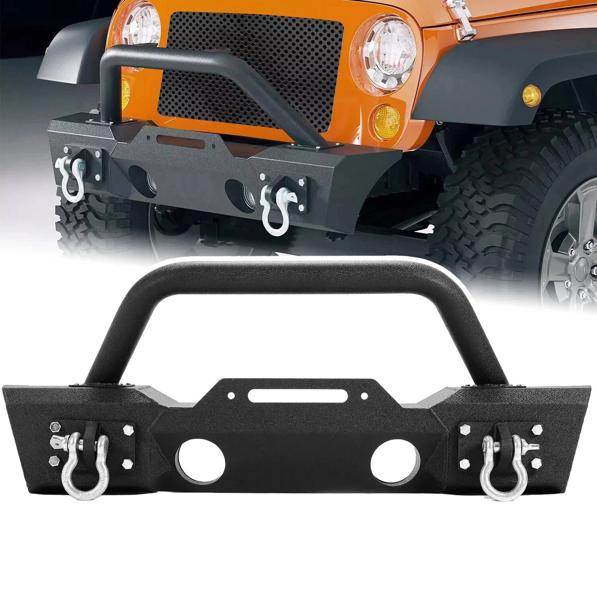 Front Bumper Stubby Assembly with Winch Plate for Wrangler JK Unlimited (2007–2018) - CON-A000000052