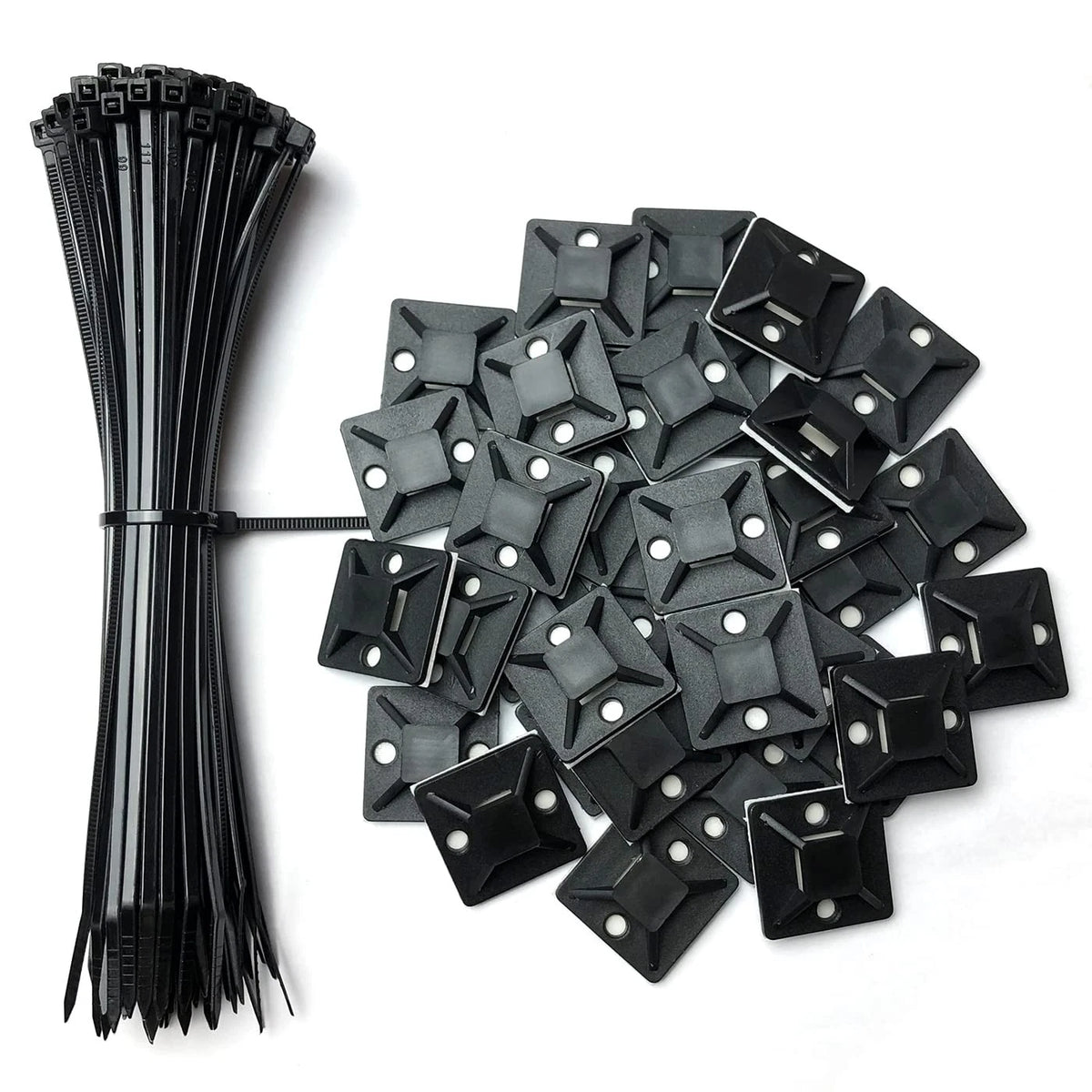100 Pack Black Plastic Nylon Cable Ties 6" (18lb)
