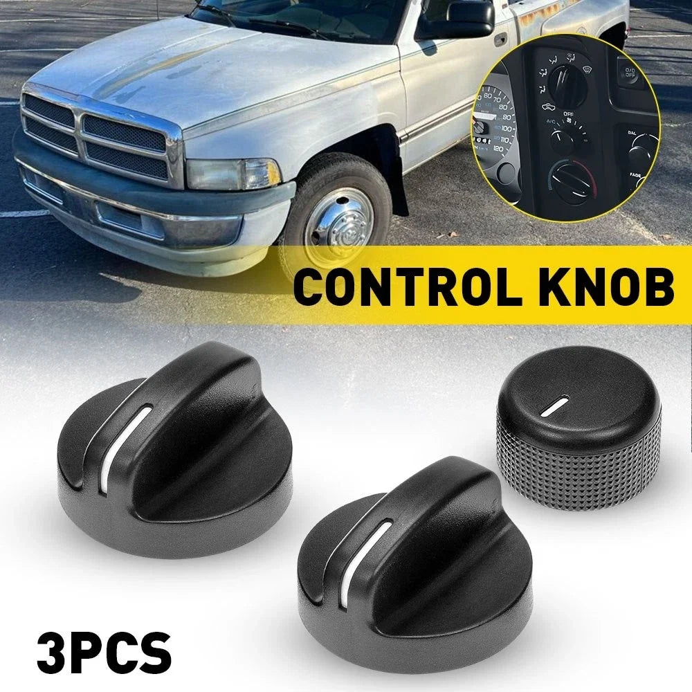 AC Fan Temperature Control Knob Set for Dodge 1500 Ram 2500 3500 (1994–1997)