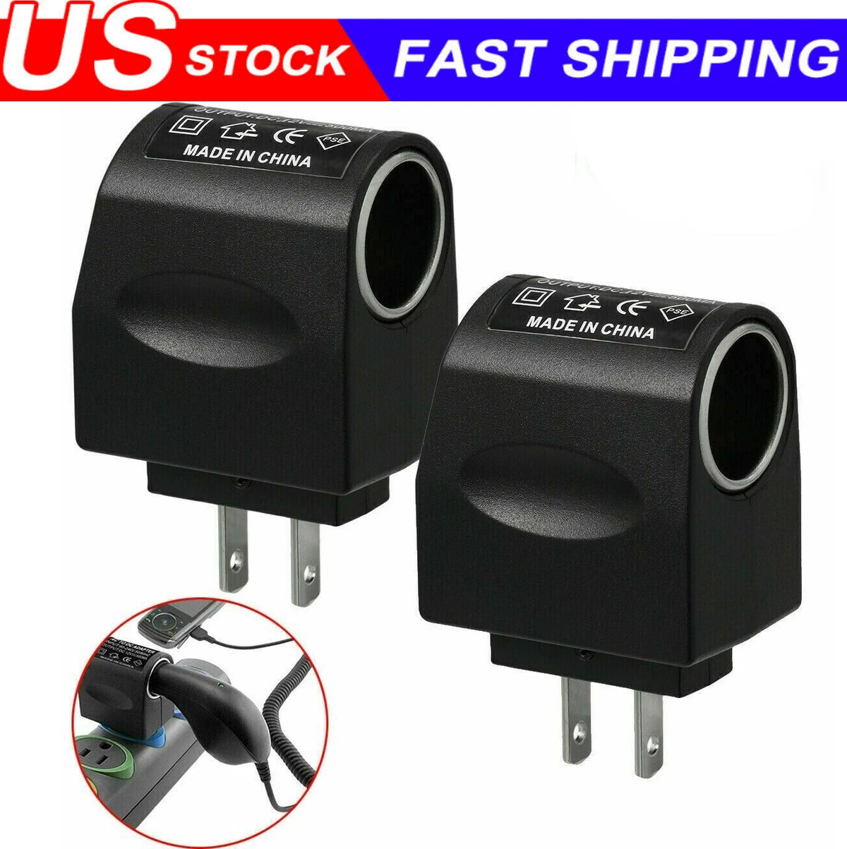 12V DC Car Cigarette Lighter Socket Power Adapter for