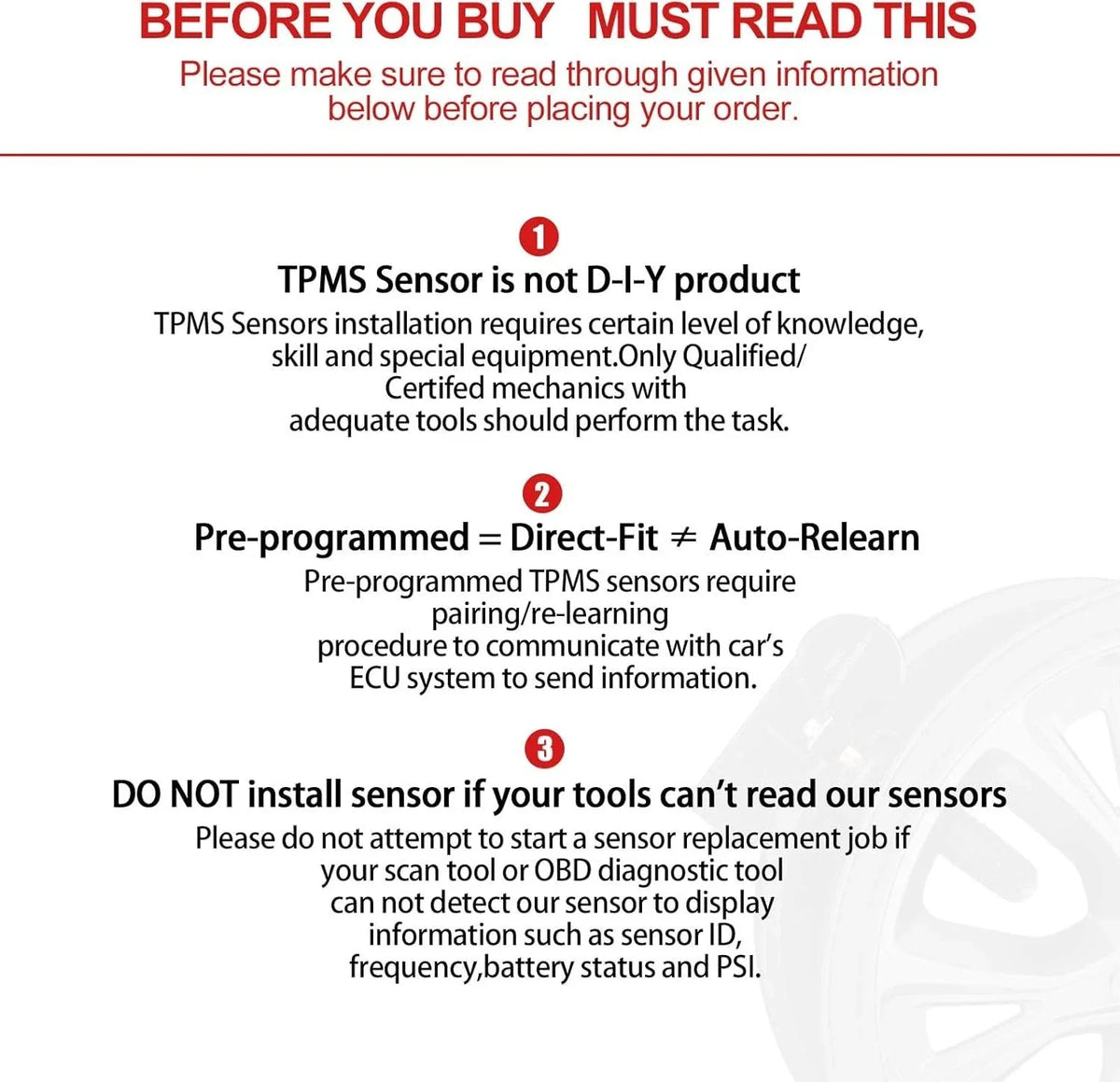 TPMS Tire Pressure Sensor for Hyundai Elantra (2021–2023) 1.6L 2.0L