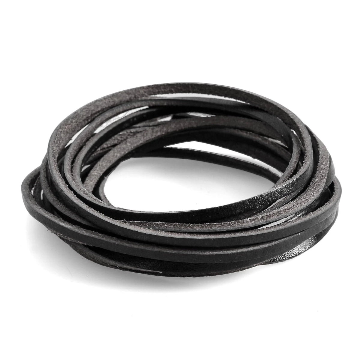 3mm Flat Leather Cord for Shoes (3 Metres, Black)
