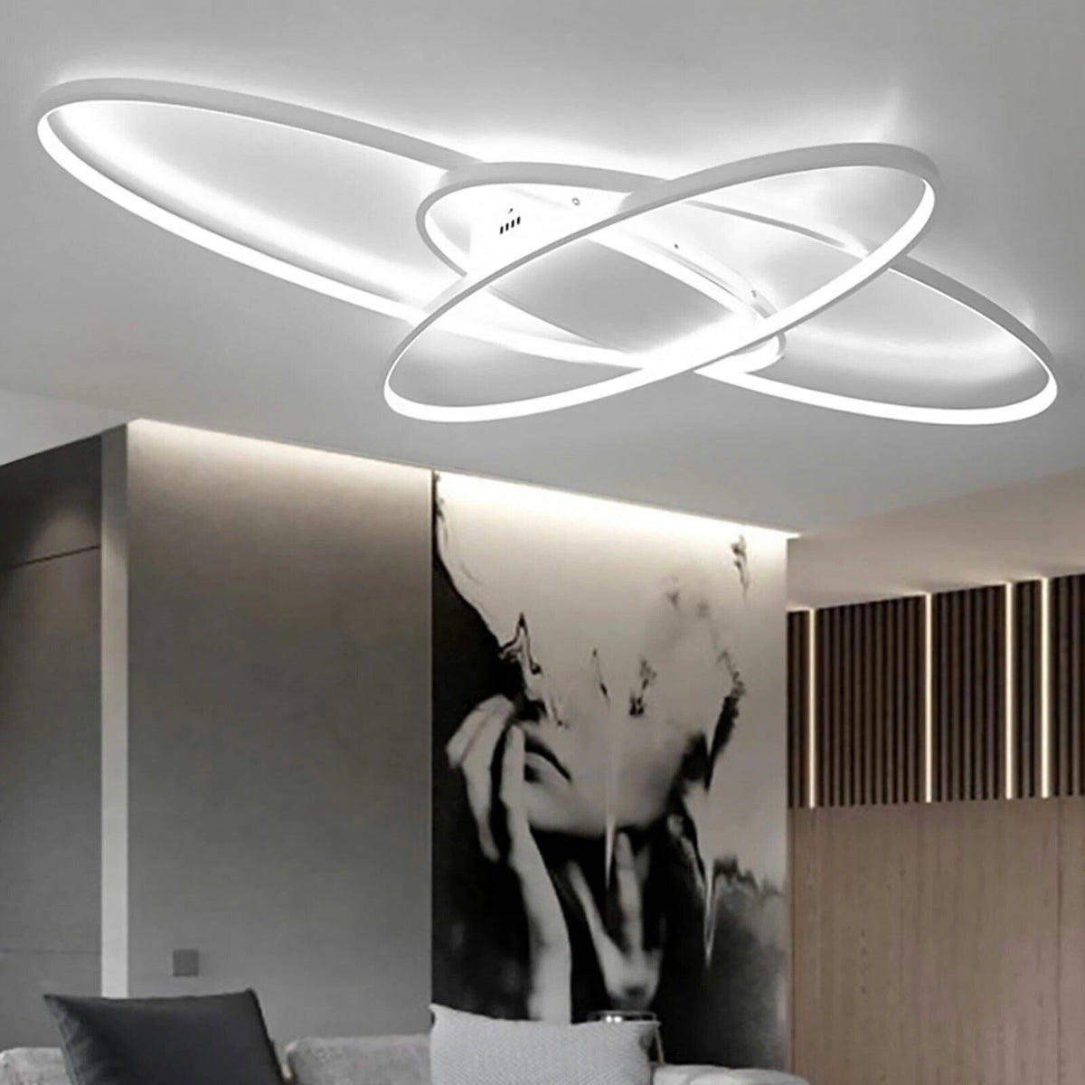 Geometric LED Ceiling Light for Living Room Chandelier (Flush Mount)