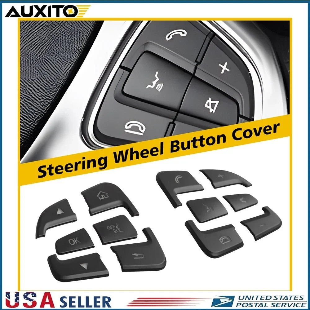 12Pcs Steering Wheel Button Silver Trim for Mercedes Benz C Class