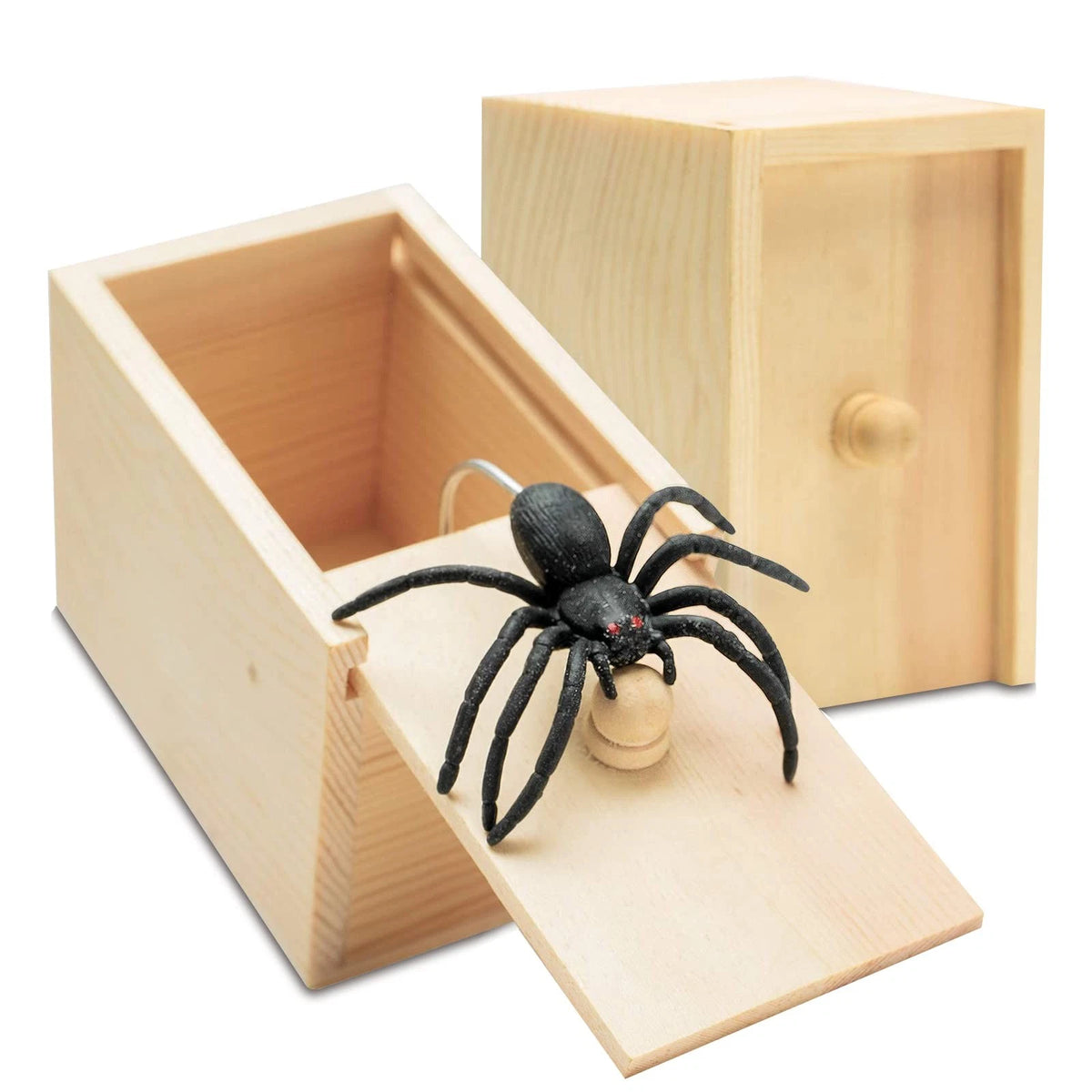 Spider Prank Box for Adults Kids - Handmade Wooden Scare