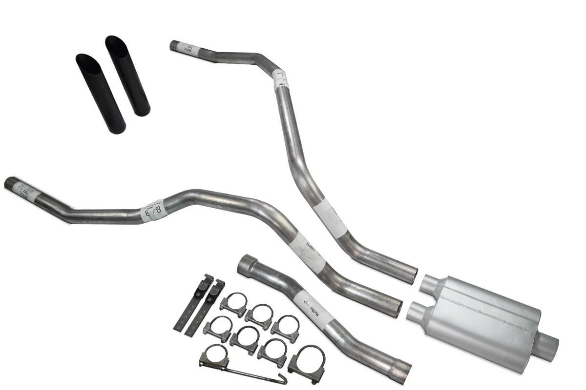 Dual Exhaust Muffler 2.5 Inch for Nissan Titan (2004–2006) Black Tip