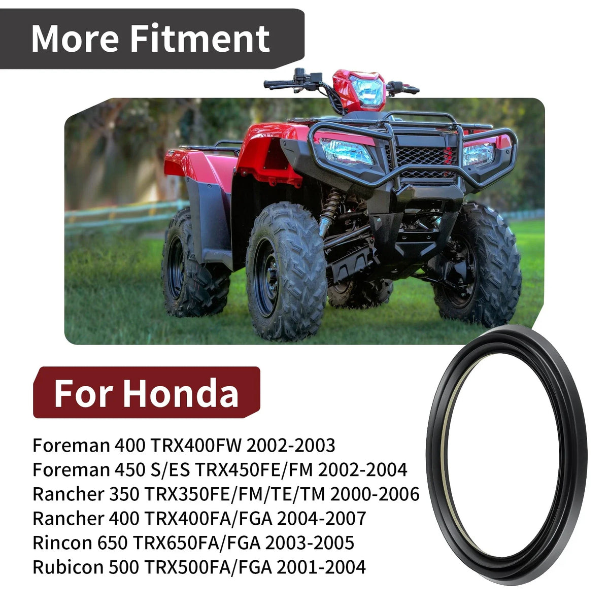 Front Brake Drum Dust Seal for Honda Rancher 400 TRX400FA TRX400FGA (2004–2007)