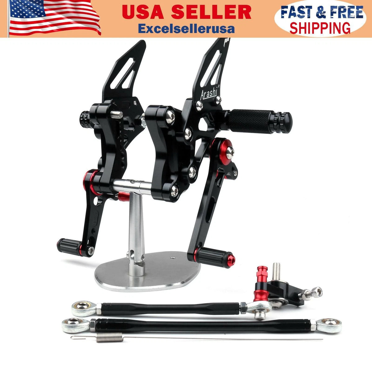 Rearset Rear Set for Ducati 848 1098 1098S 1098R 1198 (M528-B001-Black)