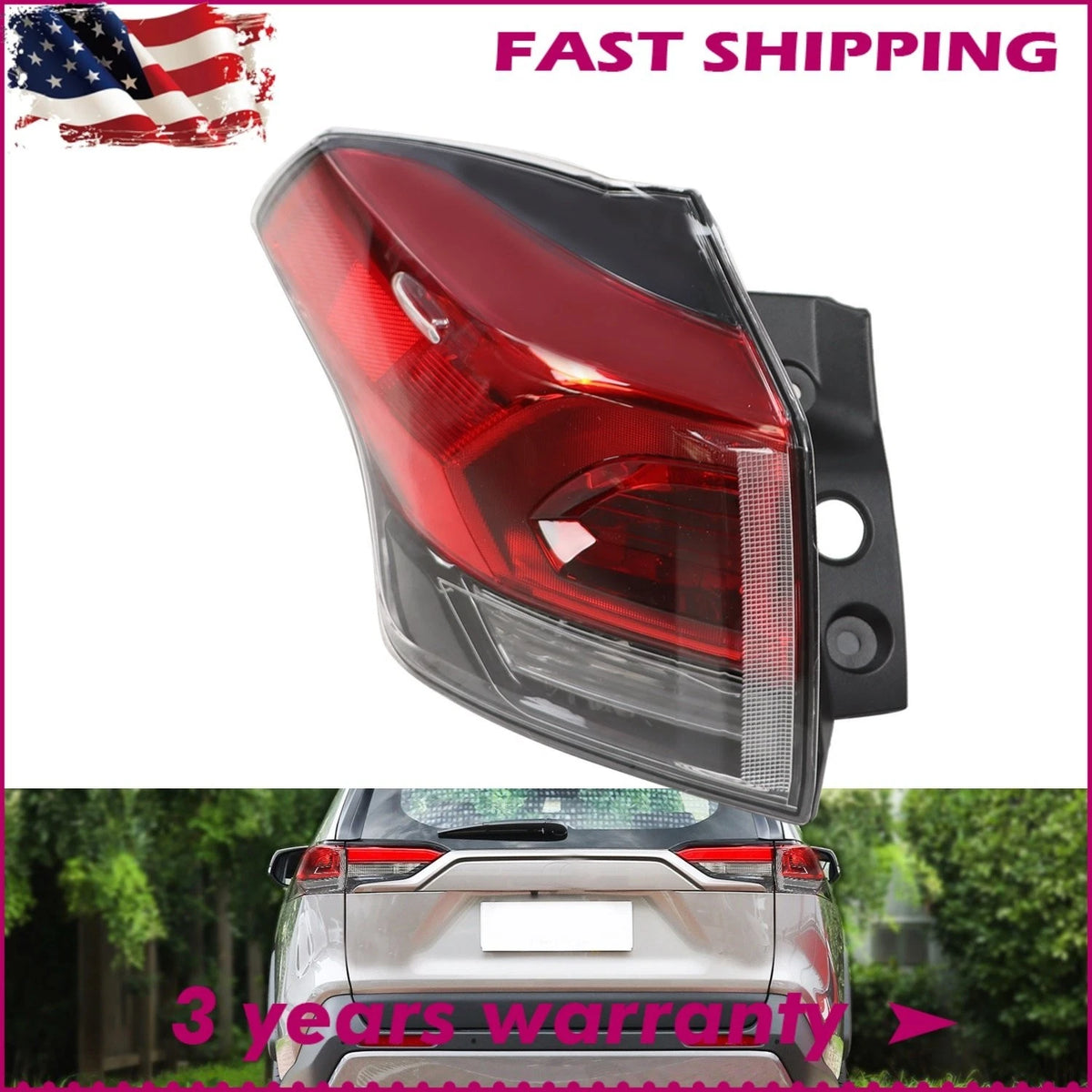 Driver Left Outer Tail Light for Toyota RAV4 (2016–2018) 8156142211, TO2804133