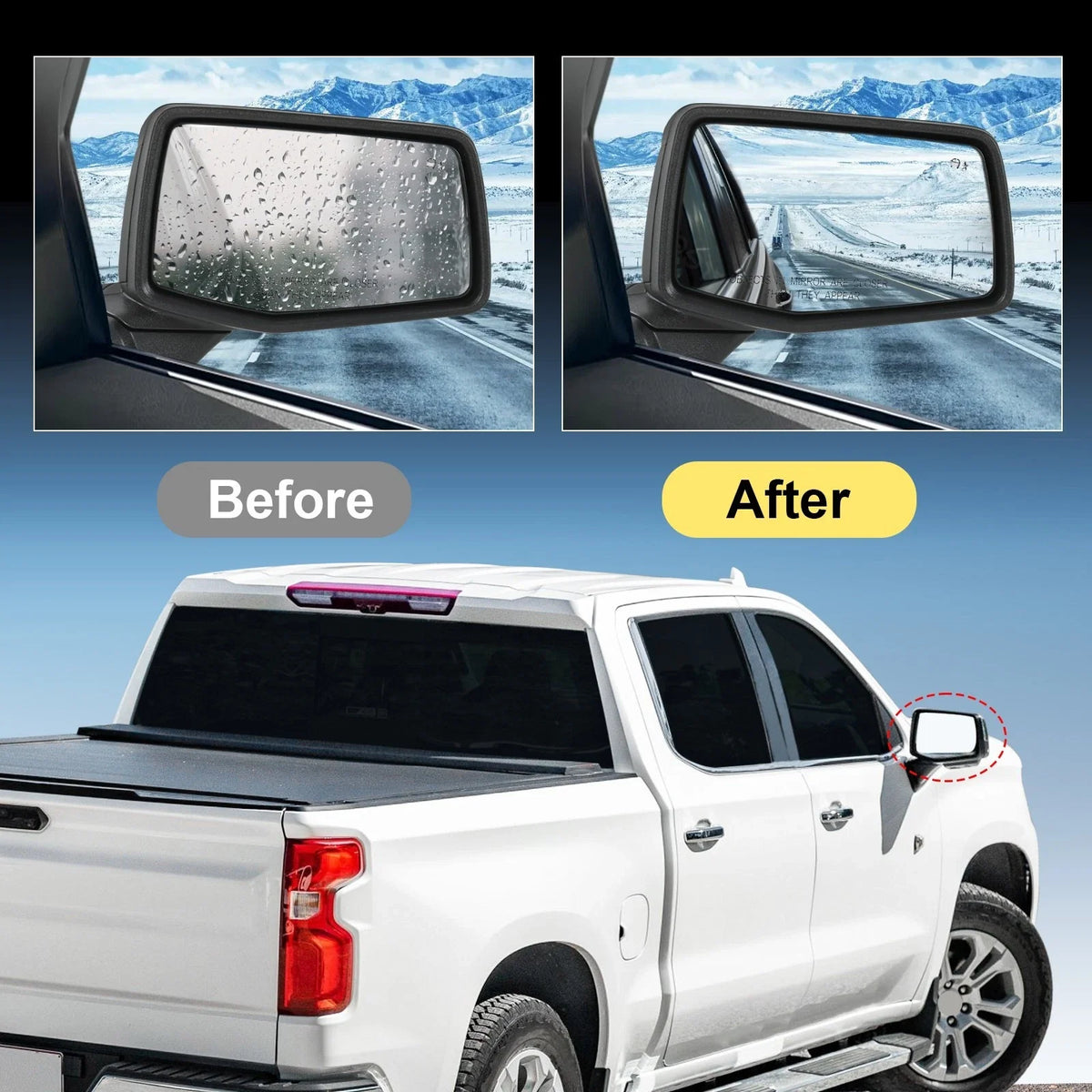 Right Side Power Heated Mirror with Temp & BSM for Chevy Silverado 1500 (2019–2024)