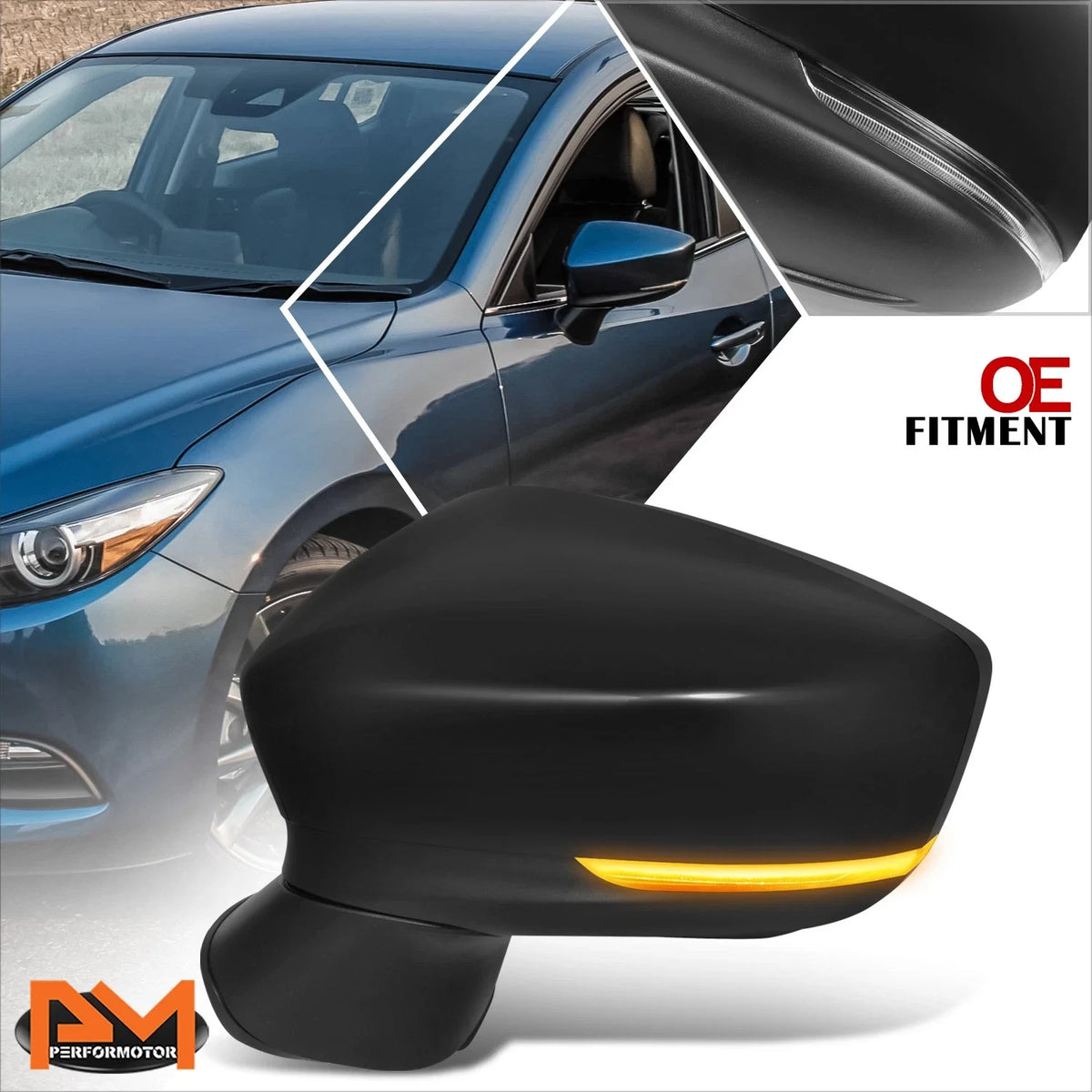 Power Heated Signal Side Rear View Door Mirror for Mazda 3 (2017–2018)
