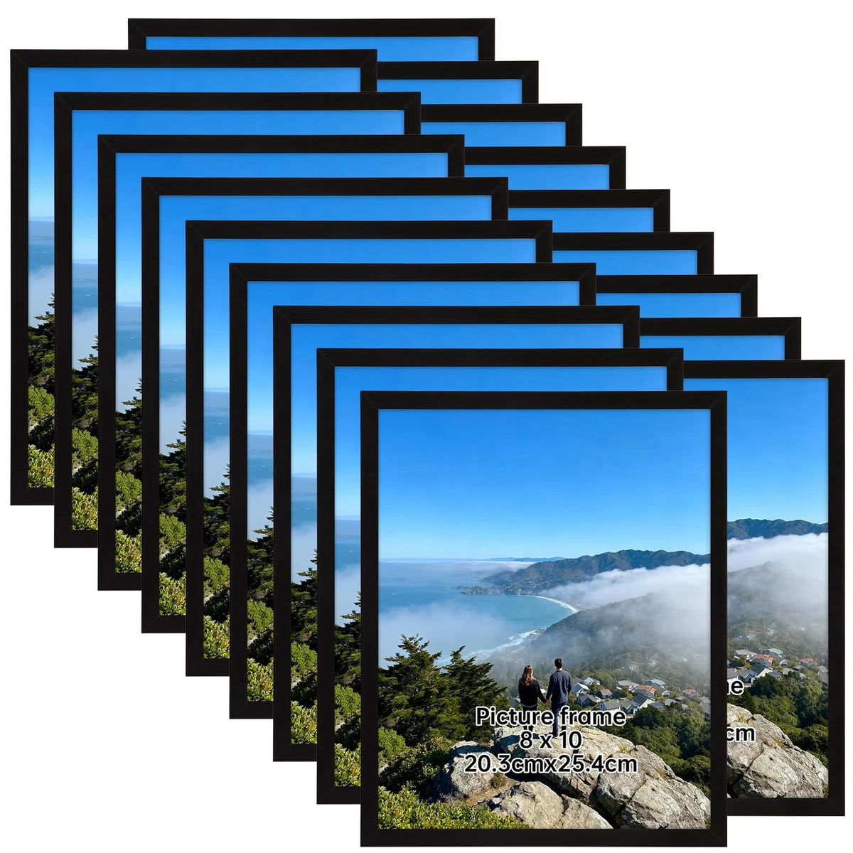 Set of 18 8x10 Picture Frames, Lightweight Black