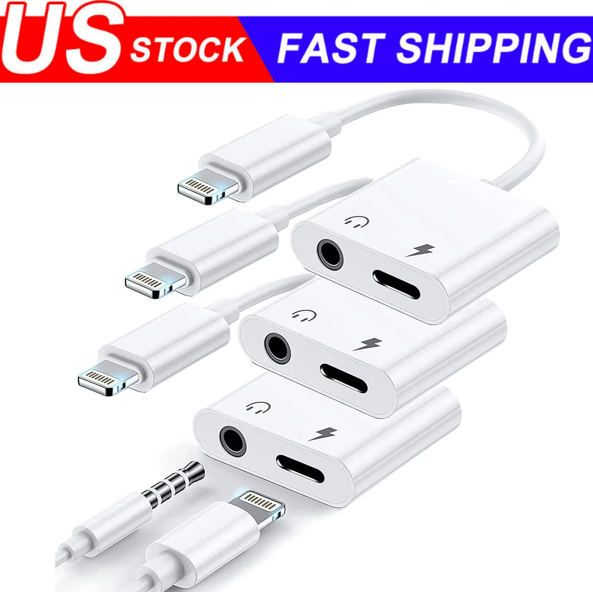 2in1 Dual Adapter for iPhone 14, 13, 12, 11, XR, 8 Plus (2017–2023)