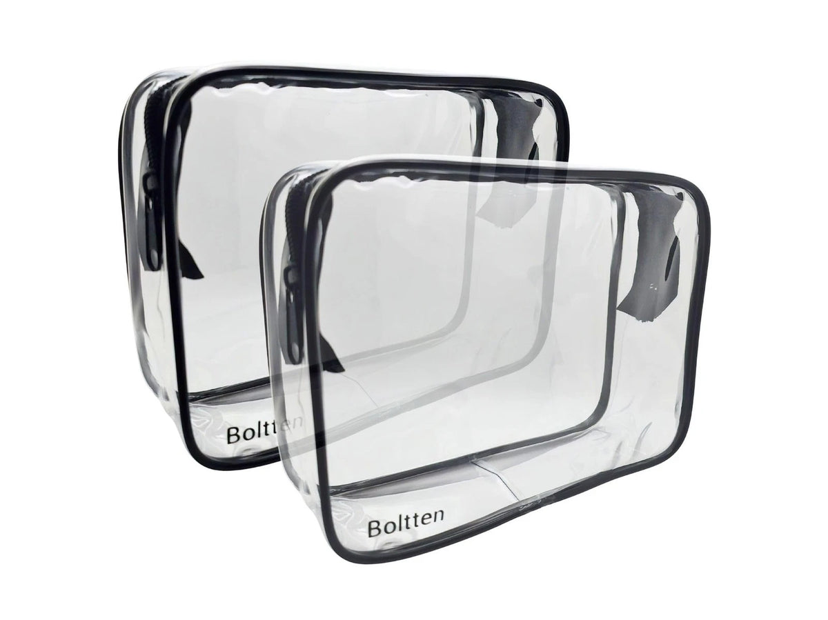 2X TSA Approved Clear Toiletry Bag for Travel (Quart Size)