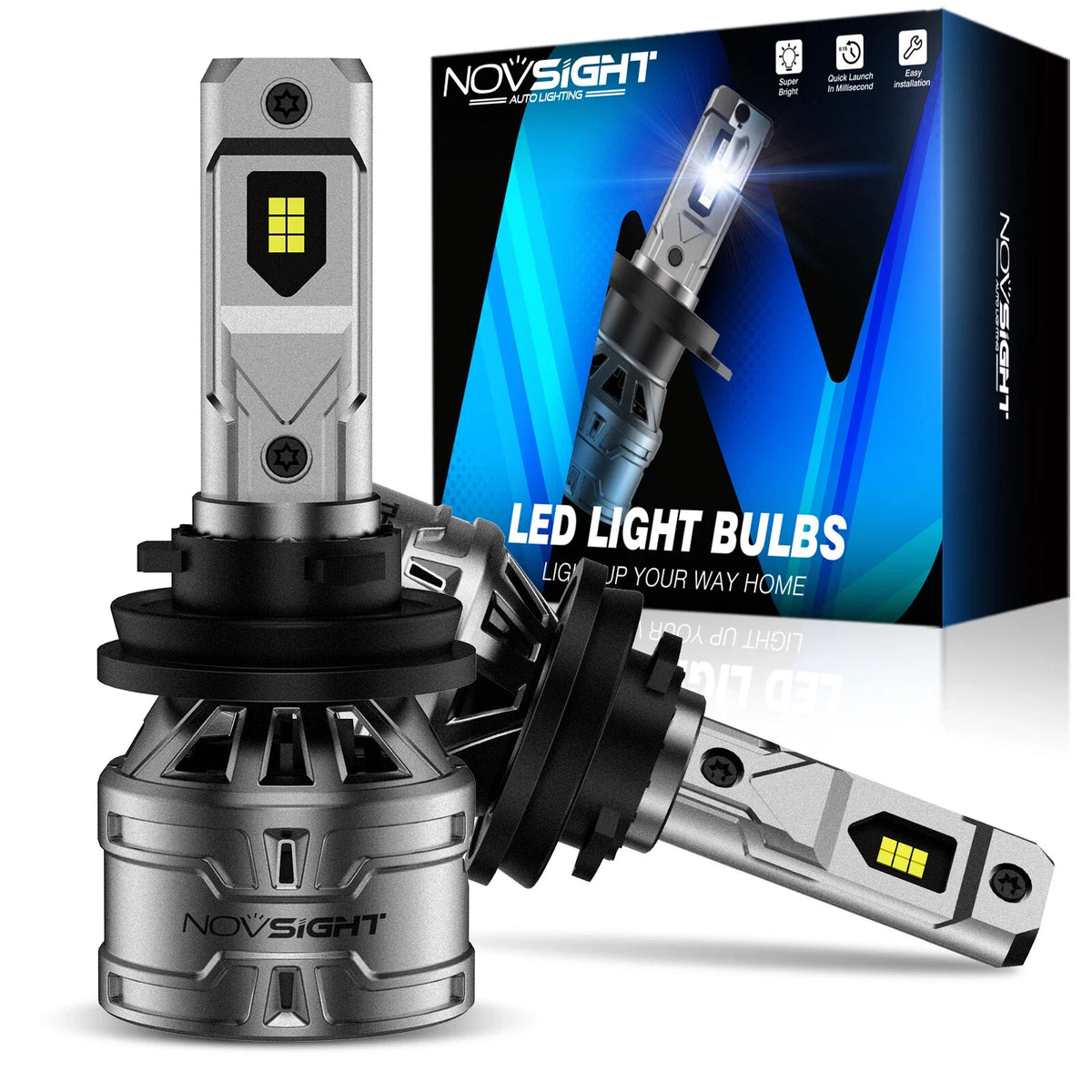 2X NOVSIGHT 9005 HB3 LED Headlight Bulbs 6500K for High/Low Beam