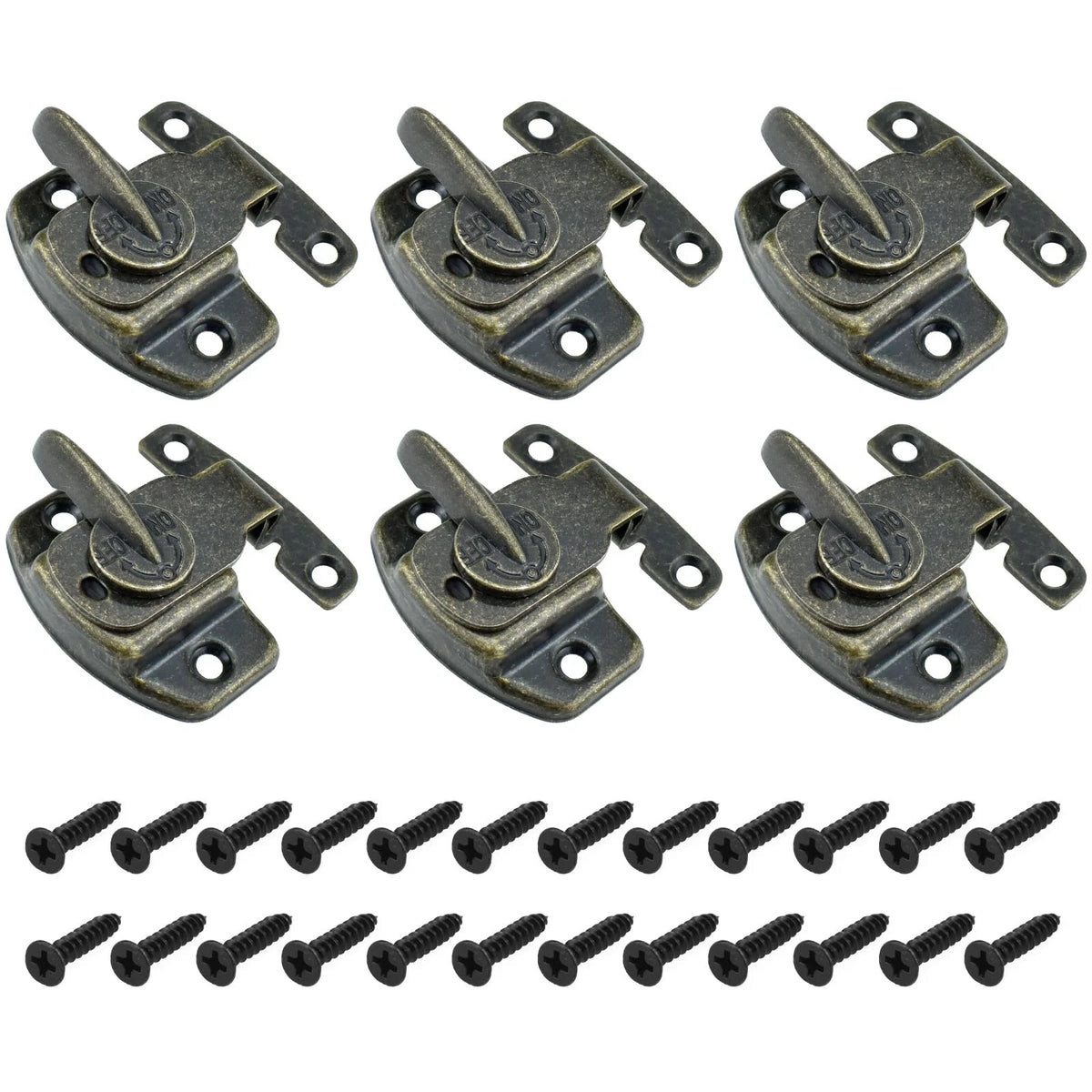 Set of 6 Heavy Duty Table Leaf Latch Lock Hardware - Bronze