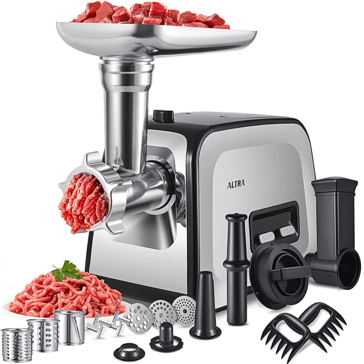 Electric Meat Grinder for - 2800W, 2 Blades, 3 Plates