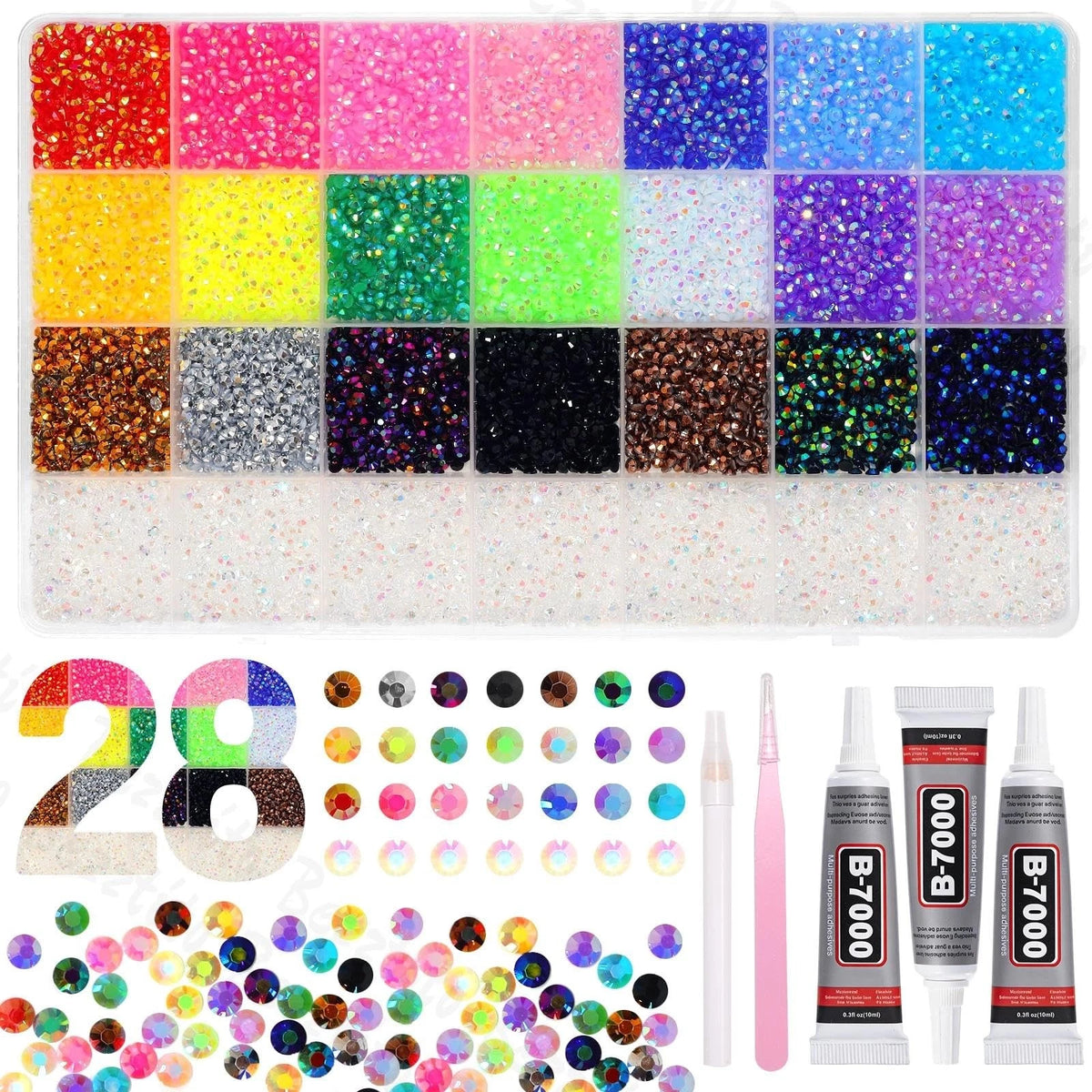 32000 Pcs Resin Rhinestones Kit for Bedazzling (3MM)