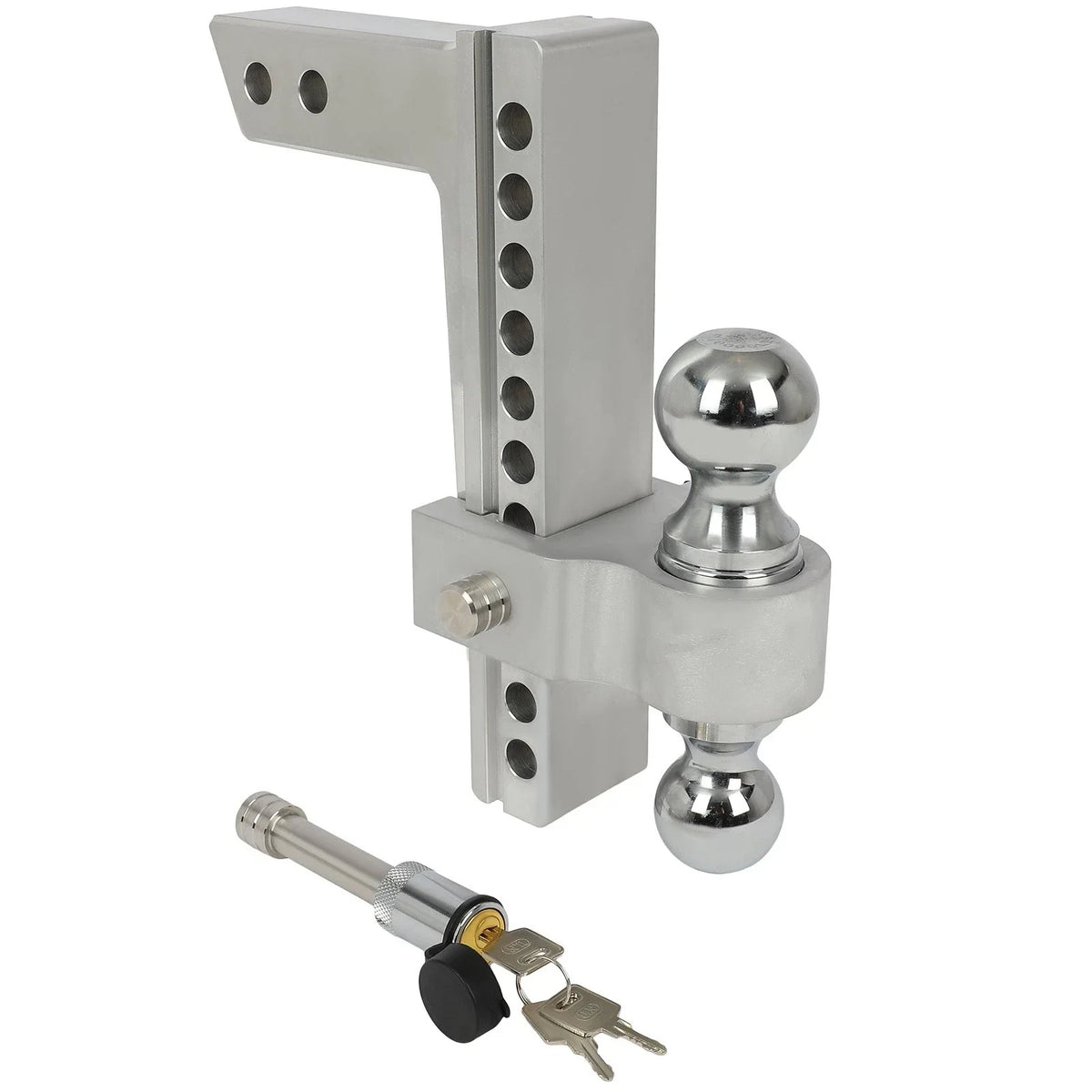 Adjustable Aluminum Trailer Hitch Dual Ball Mount for 2" Receiver (2010–2023)