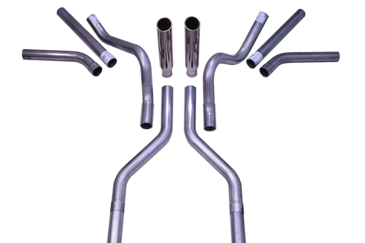 2.5" Dual Exhaust Kit for Suburban Yukon (1969–1972) No Muffler, Side Exit