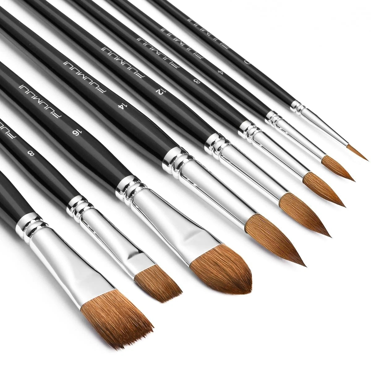 8Pcs Watercolor Brushes for Professional Painting