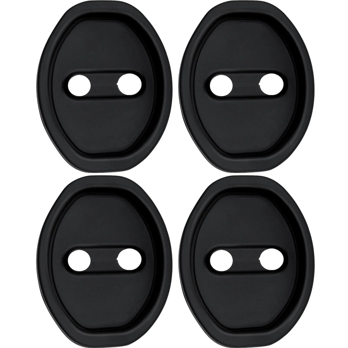 4X Car Door Latch Cover for Universal Vehicles - Silicone Lock Protector, Black