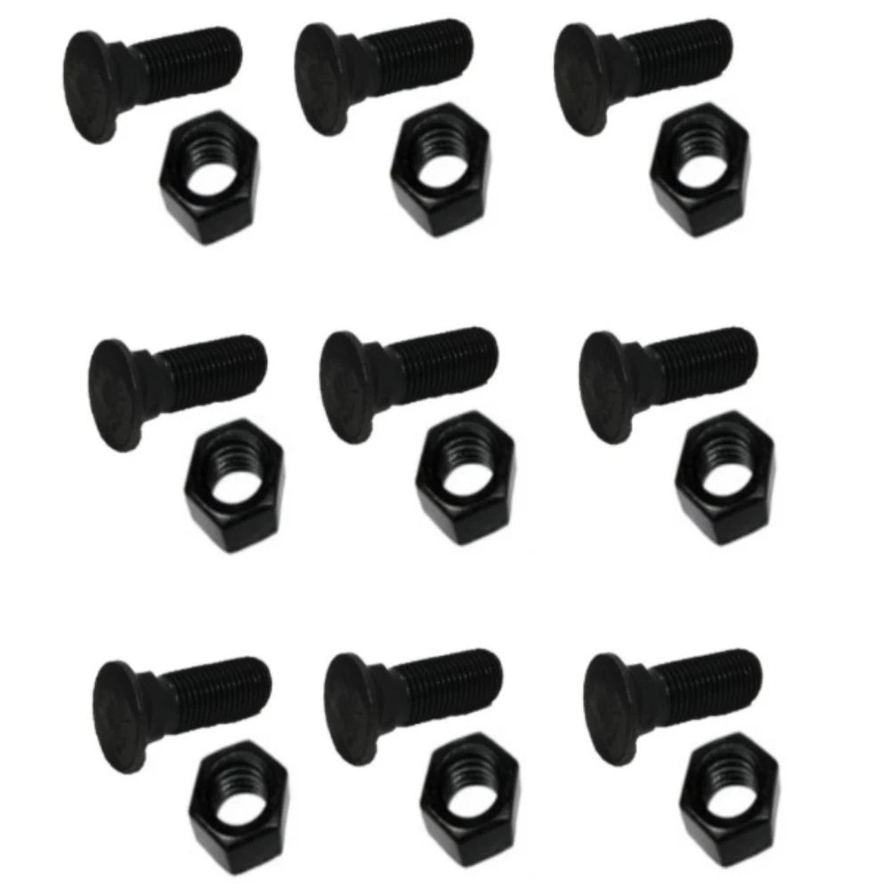 9 Plow Bolt & Nut Set for Blades / Cutting Edge 5/8-11x2 1/4 Grade 8 Dome Head