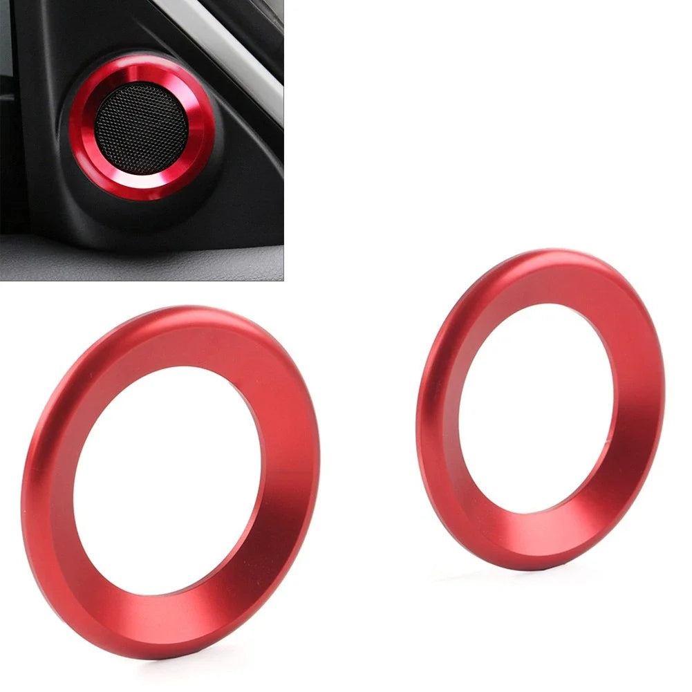 A Pillar Horn Ring Cover Set of 2 for Honda Civic (2016–2021) Red