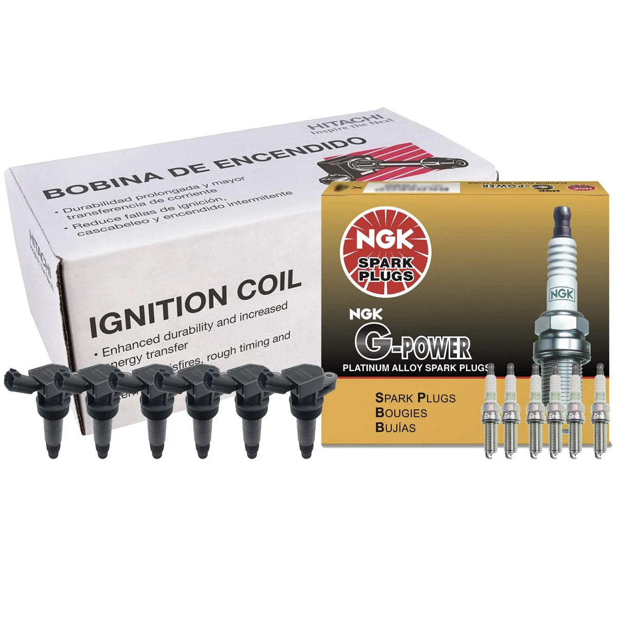 Set of 6 Ignition Coils & Spark Plugs for Kia 3.8 Sedan (2009–2011)