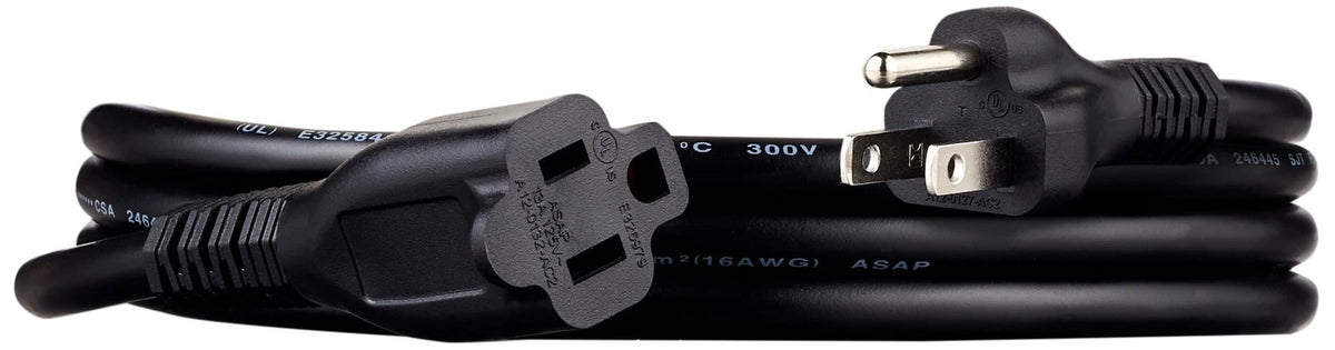 3 Prong Extension Cord Outlet Extender 6ft 13 Amps 125V Black