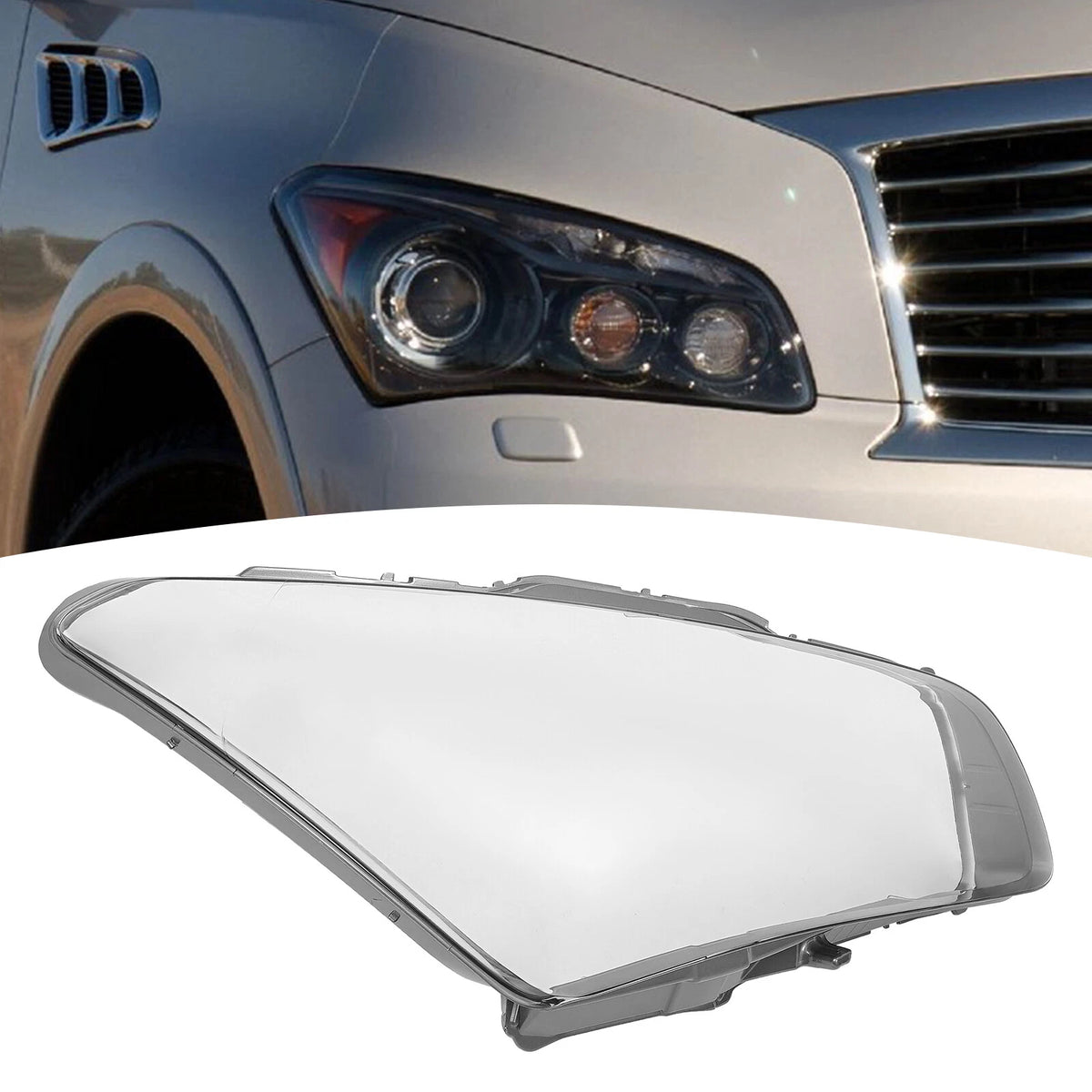 Right Headlamp Lens Cover for Infiniti QX56/QX80 (2011–2014)