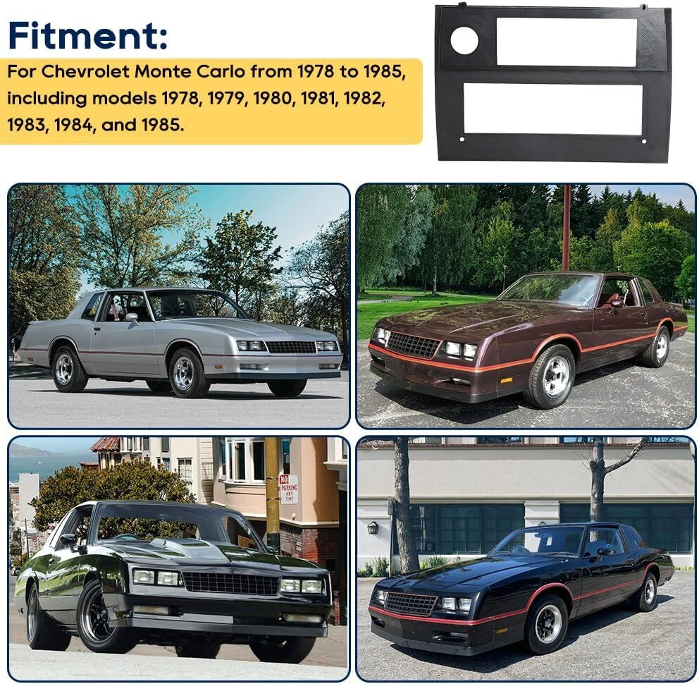 Single Din Dash Radio Bezel Bracket for Chevy Monte Carlo (1978–1985)
