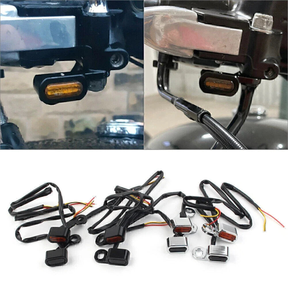 Black Amber LED Turn Signal Indicator for Harley Touring Electra Glide (2009–2017)