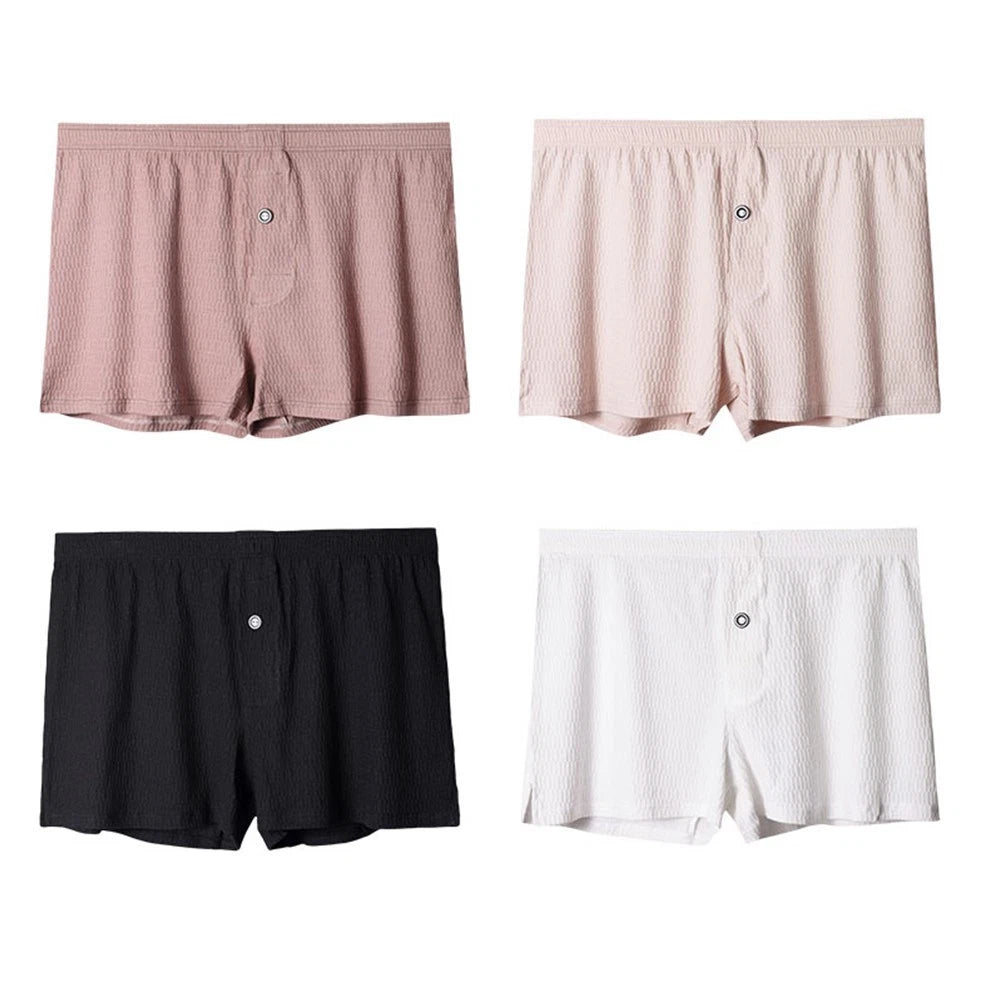 Men's Loose Mid Waisted Boxer Shorts for Comfortable Homewear