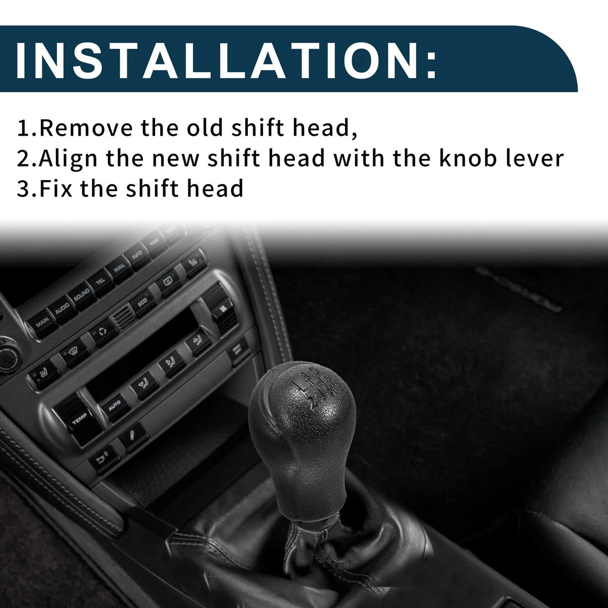 5 Speed Manual Gear Shift Knob for Toyota Hilux (2005–2023) Black Plastic